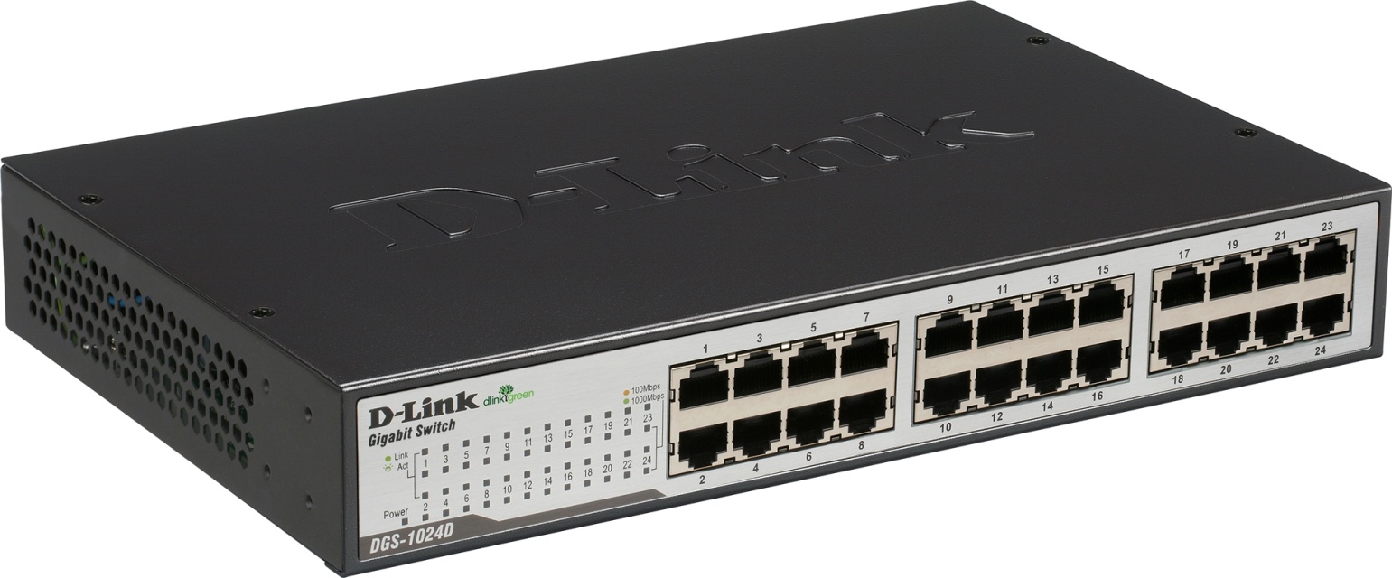 D-Link switch, 24x10/100/1000Mbps, RJ45 (DGS-1024D)