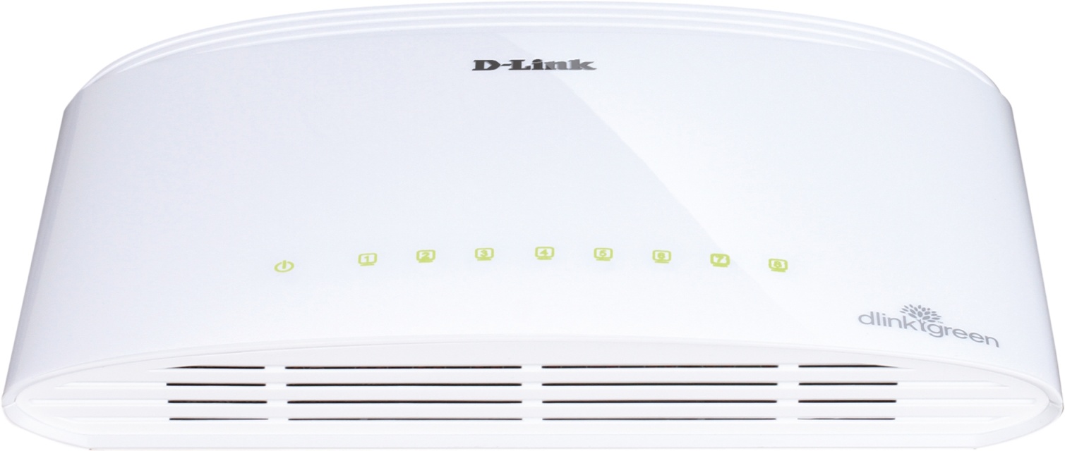 D-Link switch, 8x10/100/1000Mbps, RJ45, bordsm. (DGS-1008D)