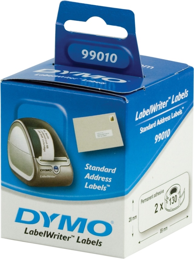 DYMO LabelWriter adressetiketter vita 89x28mm / 2x130st (S0722370)