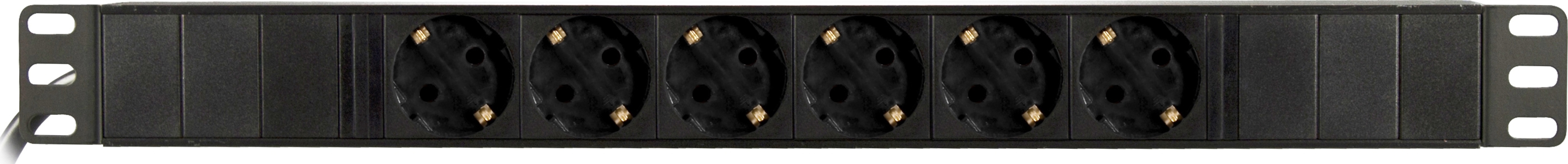 DELTACO Grenuttag, 6xCEE 7/4, 1xCEE 7/7, 2m kabel, svart (GT-8528)