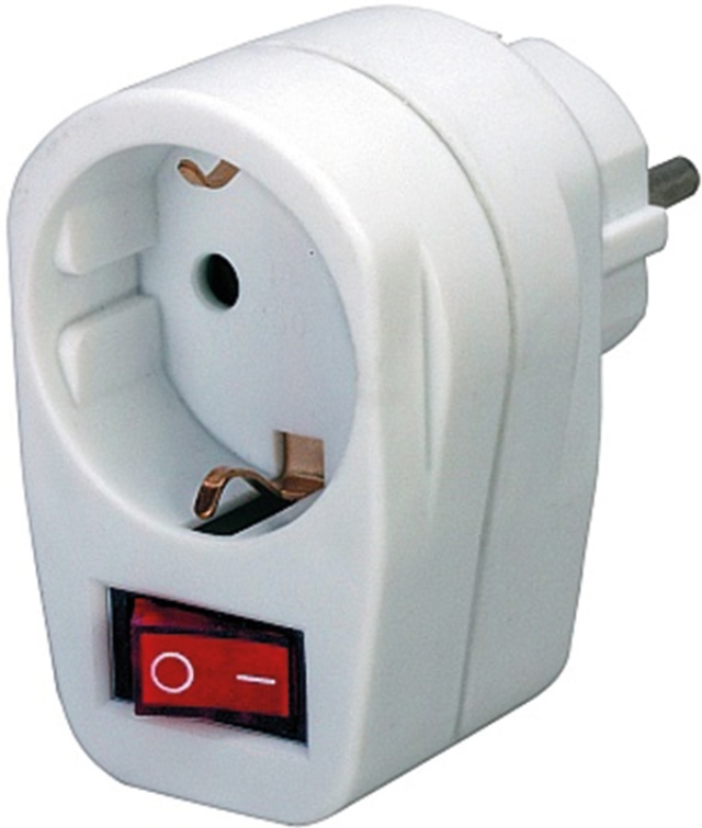 Brennenstuhl grenuttag, 1xCEE 7/4, 1xCEE 7/7, strömbrytare, vit (1508070)