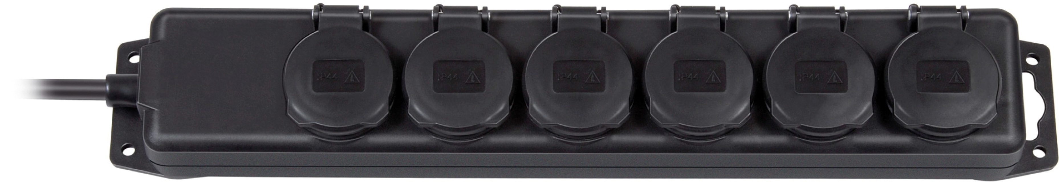 Brennenstuhl grenuttag 6xCEE 7/4, 1xCEE 7/7, IP 44, 2m kabel, svart (1159970)