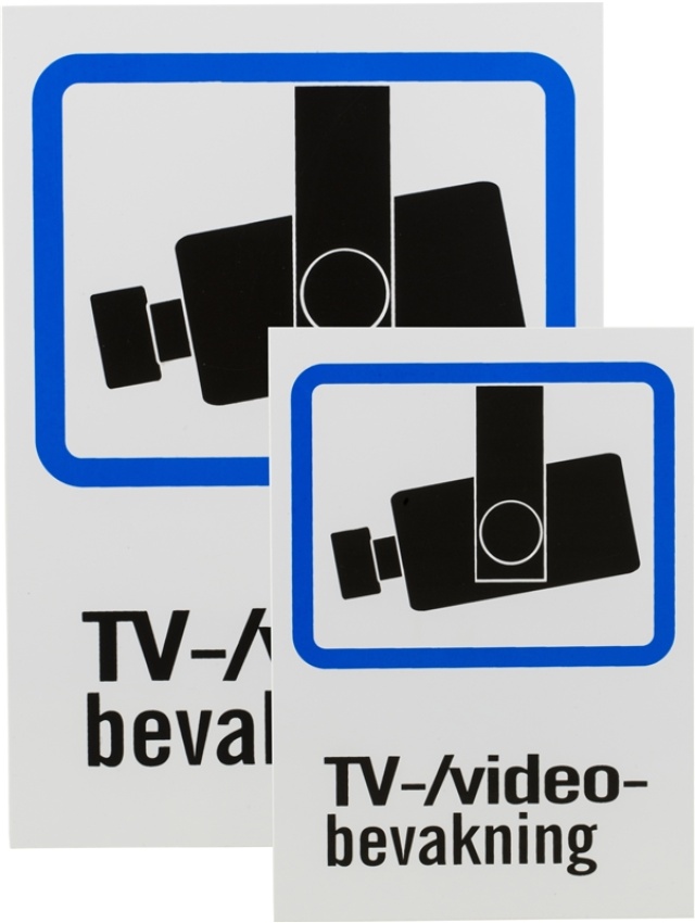 EPZI Plastskylt, TV/Video-bevakning, A4 & A5-storlek (20-005)