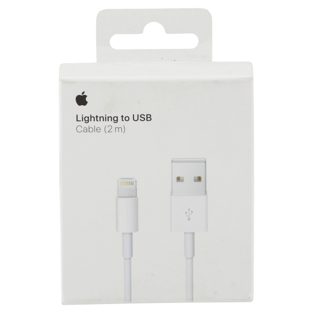 Apple Lightning kabel, USB till Lightning, 2m, vit, MD819ZM/A (Blister)