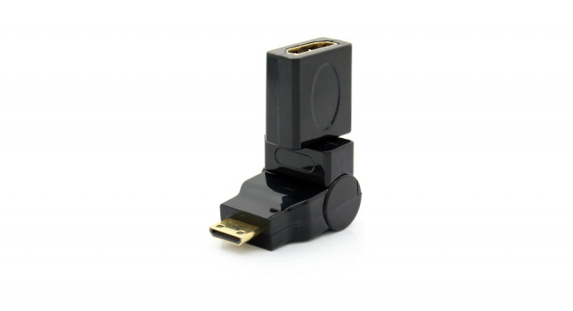HDMI-adapter, 19-pin ha - ho, vinkelbar 180 grader