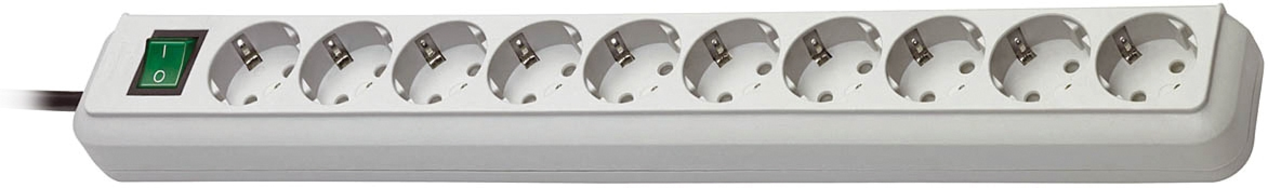 Brennenstuhl Eco-Line grenuttag, 10xCEE 7/4-1xCEE 7/7, 3m kab, pet,grå