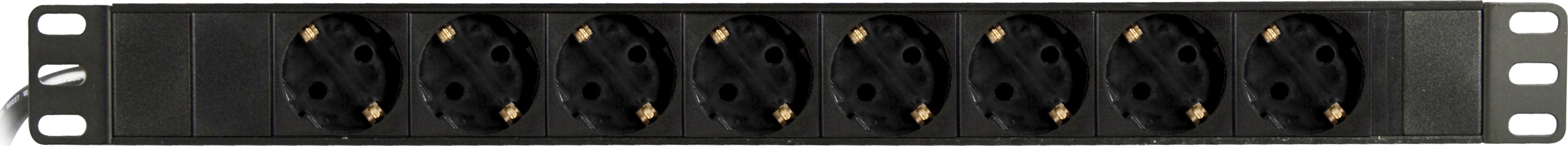 DELTACO Grenuttag, 8xCEE 7/4, 1xCEE 7/7, 2m kabel, svart (GT-8529)