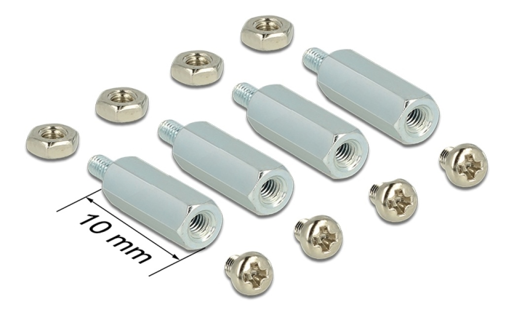 DeLOCK 18214 Monteringskit Raspberry Pi skruvar, muttrar, distanser