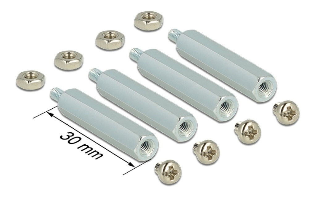 DeLOCK Monteringskit Raspberry Pi, skruvar, muttrar, distanser, 30mm