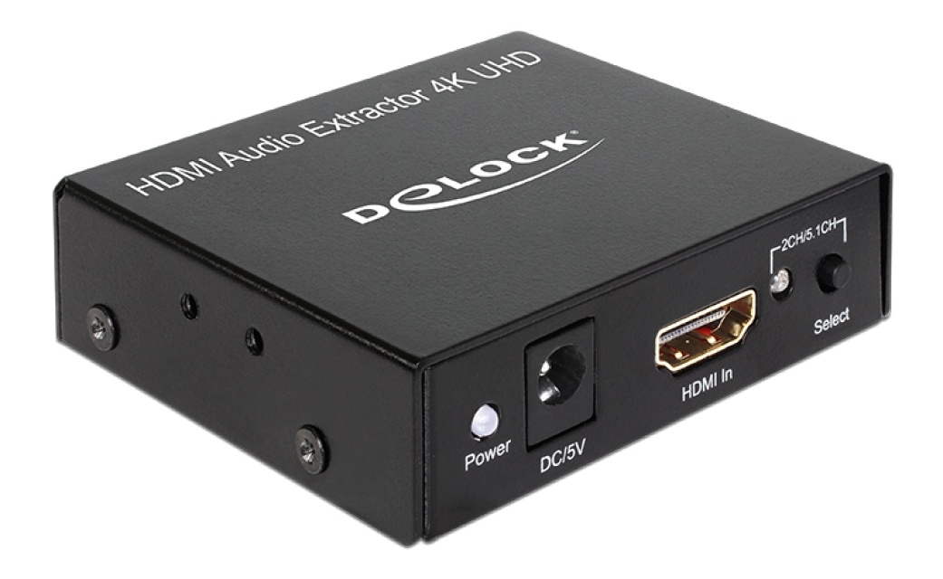 DeLOCK HDMI Stereo/5.1 ljud omvandlare, UltraHD, stereo, S/PDIF