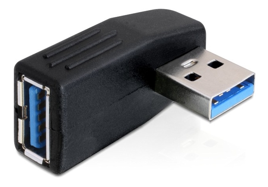 DeLOCK USB 3.0 adapter, vinklad 90° horisontellt, Typ A ha-ho