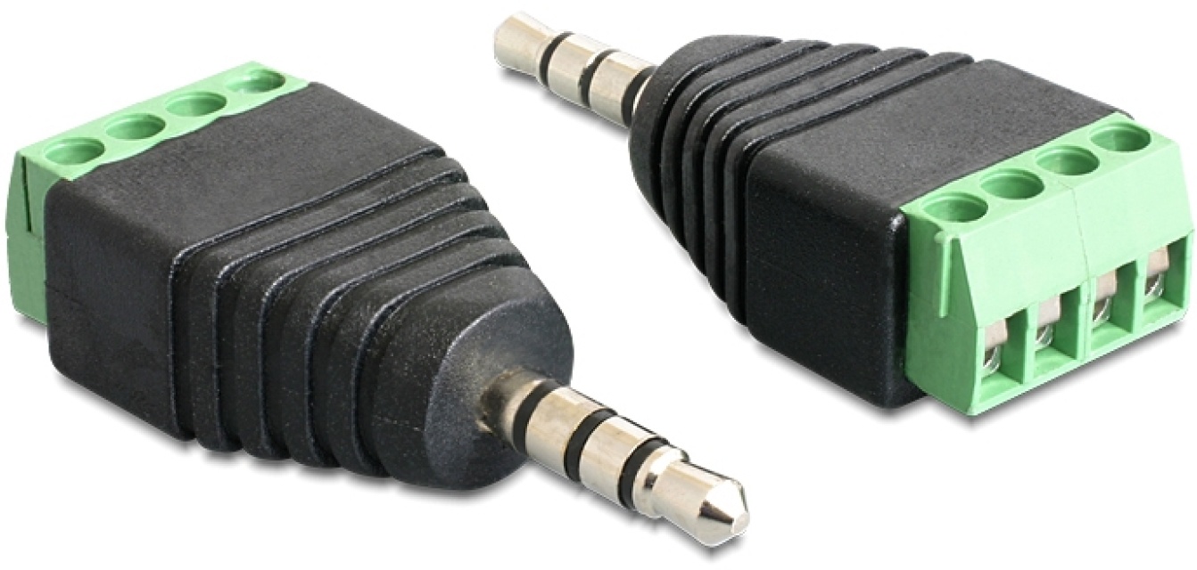 DeLOCK adapter, 3,5mm stereo ha till 4-pin terminalblock