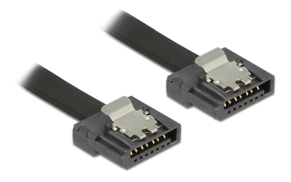 DeLOCK SATA FLEXI kabel, 6Gbps, lås clips, 0,5m