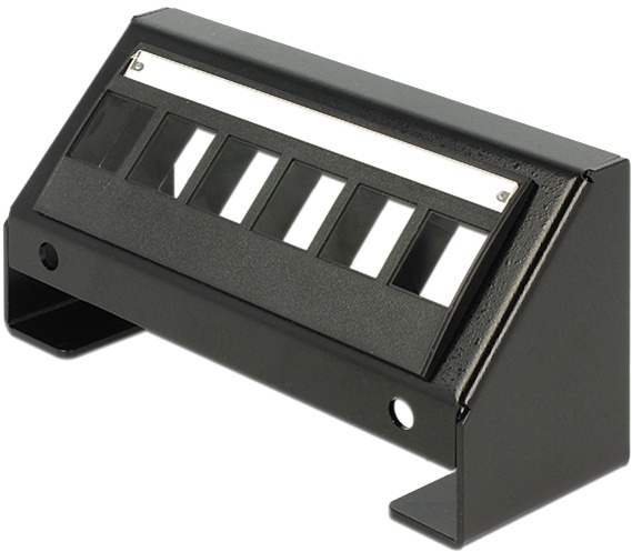 DeLOCK Keystone panel, 6-portar, 45° vinkel på portarna, metall