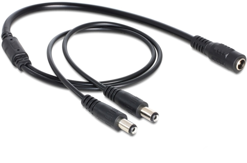 DeLOCK strömsplitter, en 24V DC hona till två 24V DC hane, 0,5m