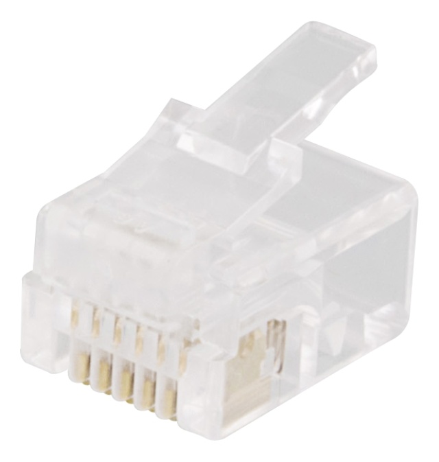 DELTACO Modularkontakt RJ12, 6P6C, 20-pack, transparent
