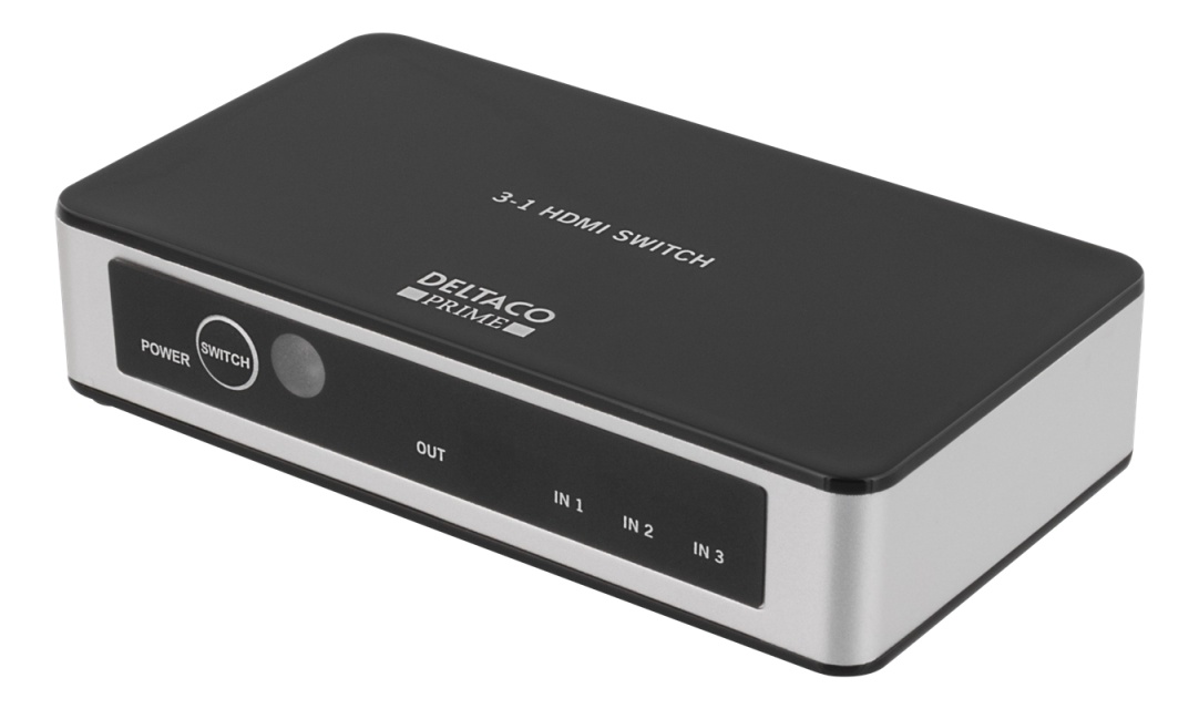 Premium 3-ports HDMI-switch, IR-fjärrkontroll, Ultra HD i 60Hz, svart