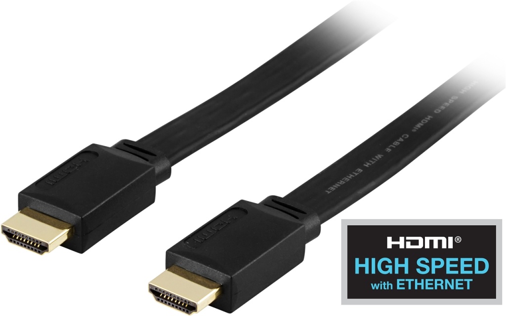 Flat HDMI-kabel med stöd för 3D 3m (HDMI-1030F)