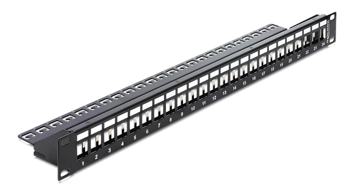 Delock 19" Keystone Patch Panel 24 Port black