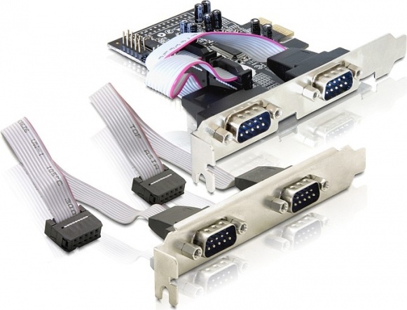 DeLOCK PCI-Express x1 kort, Seriell RS-232, 4xDB9ha