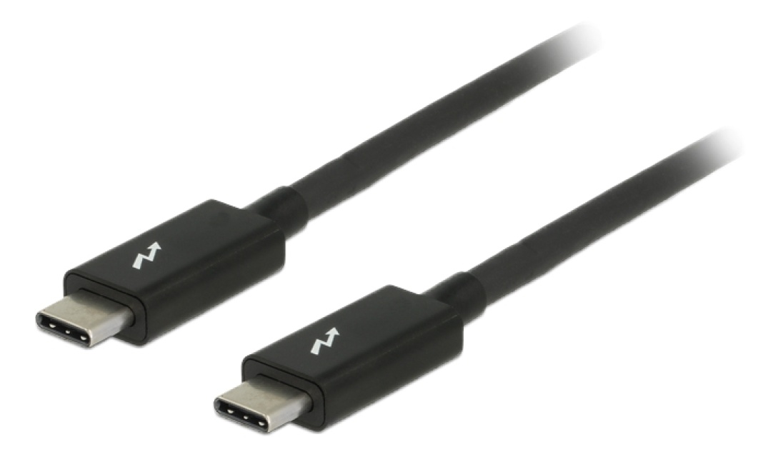 DeLOCK Thunderbolt 3 kabel, 20Gbps, 2m, Cypress E-marker, svart