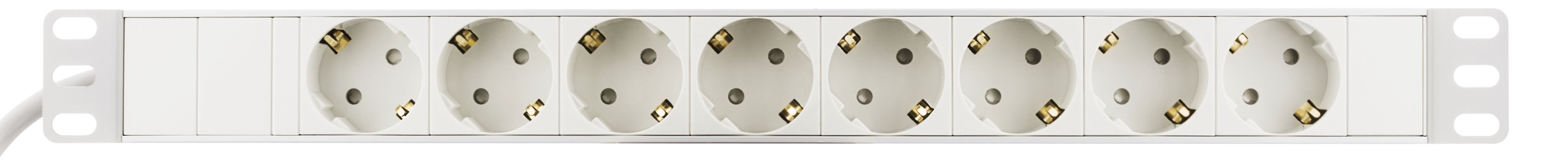 DELTACO Grenuttag med 8xCEE 7/4 uttag, 1xCEE 7/7, petskydd, vit