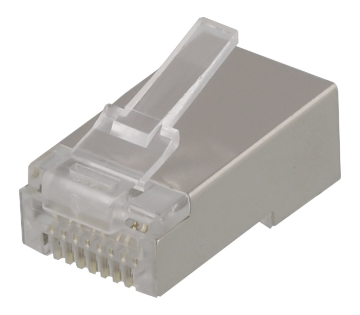 DELTACO RJ45 kontaktdon för patchkabel, Cat6, skärmad, 20-pack