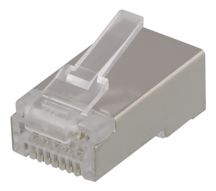 DELTACO RJ45 kontaktdon för patchkabel, Cat6a, skärmad, 20-pack