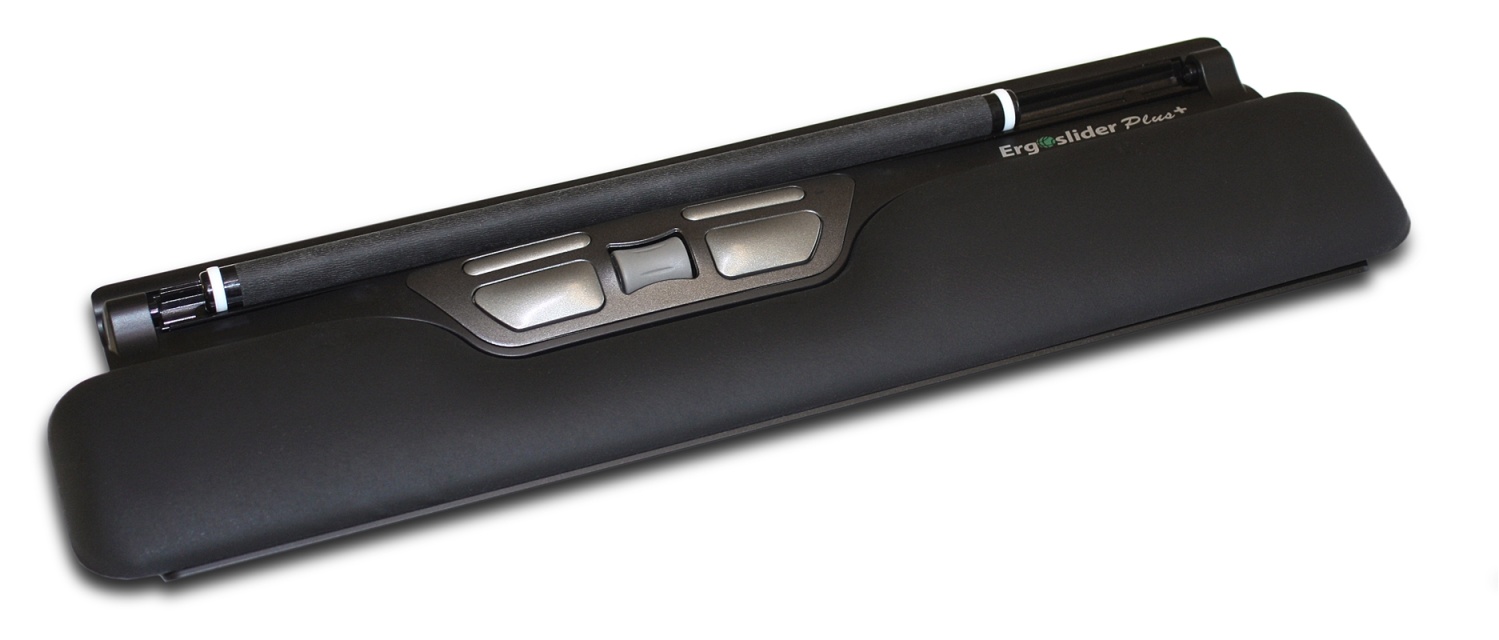 Ergoslider Plus+, inbyggd mus 5 knappar+scroll, 800 DPI, USB, Svart