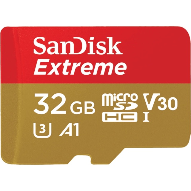 Sandisk Minneskort Microsdhc Extreme 32Gb+Adap Funkar Med Gopro Mess 100Mb/S A1