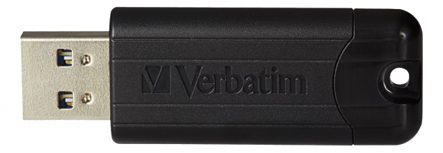 Verbatim PinStripe USB-minne, 32 GB, USB 3.0, utdragbar kontakt, svart