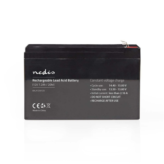 Nedis Uppladdningsbart blybatteri | Bly-syra | Uppladdningsbara | 12 V | 7200 mAh