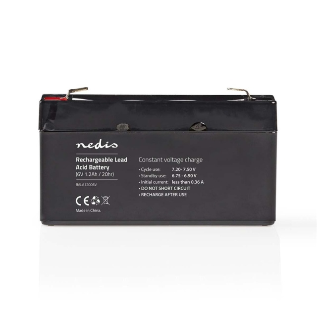 Nedis Uppladdningsbart blybatteri | Bly-syra | Uppladdningsbara | 6 V | 1200 mAh