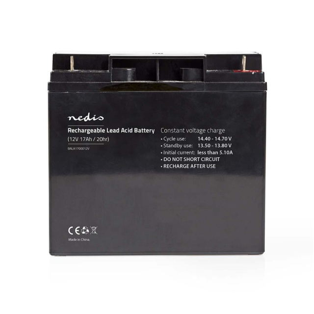 Nedis Uppladdningsbart blybatteri | Bly-syra | Uppladdningsbara | 12 V | 17000 mAh