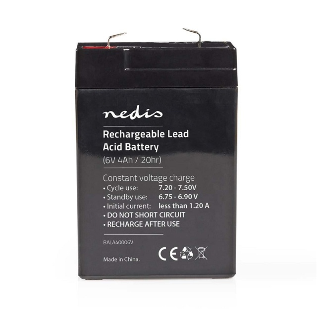 Nedis Uppladdningsbart blybatteri | Bly-syra | Uppladdningsbara | 6 V | 4000 mAh