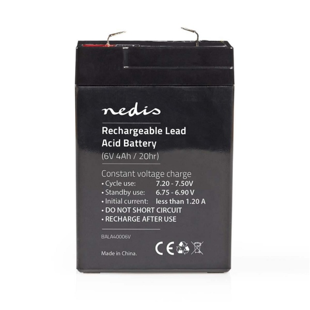 Nedis Uppladdningsbart blybatteri | Bly-syra | Uppladdningsbara | 6 V | 4500 mAh