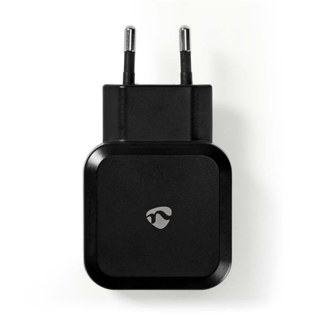Nedis Väggladdare | 24 W | Snabbladdnings funktion | 2x 2.4 A A | Antal utgångar: 2 | 2x USB-A | Utan kabel | Single Voltage Output | Svart