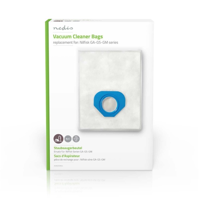 Nedis Dammsugarpåse | 4 st. | Syntetisk | Säljs mest för: Nilfisk | Vit