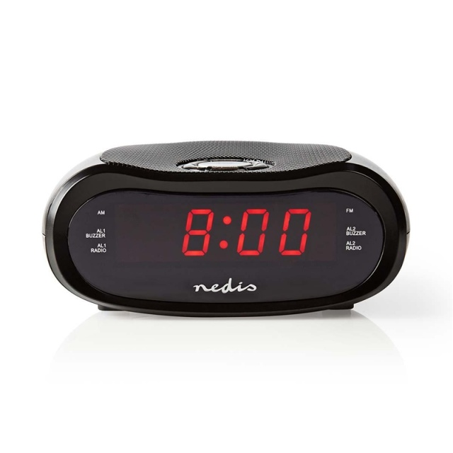 Nedis Digital klockradio | LED | AM / FM | Snooze-funktion | Sov timer | Antal alarm: 2 | Svart