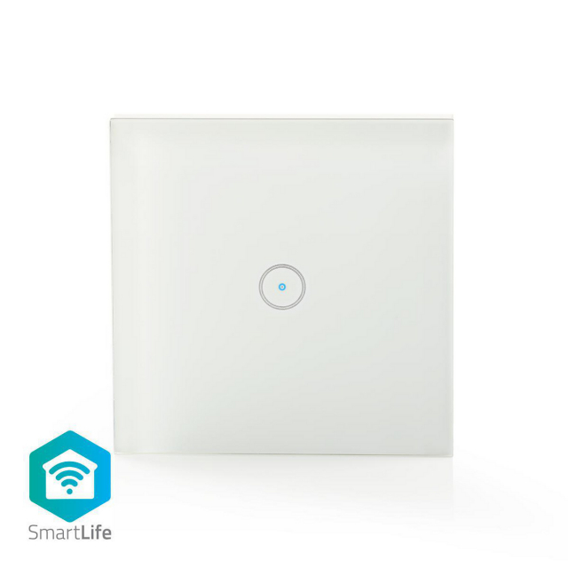 Nedis SmartLife Strömbrytare | Enda | Väggfäste | 1000 W | Android™ / IOS | Glas | Vit