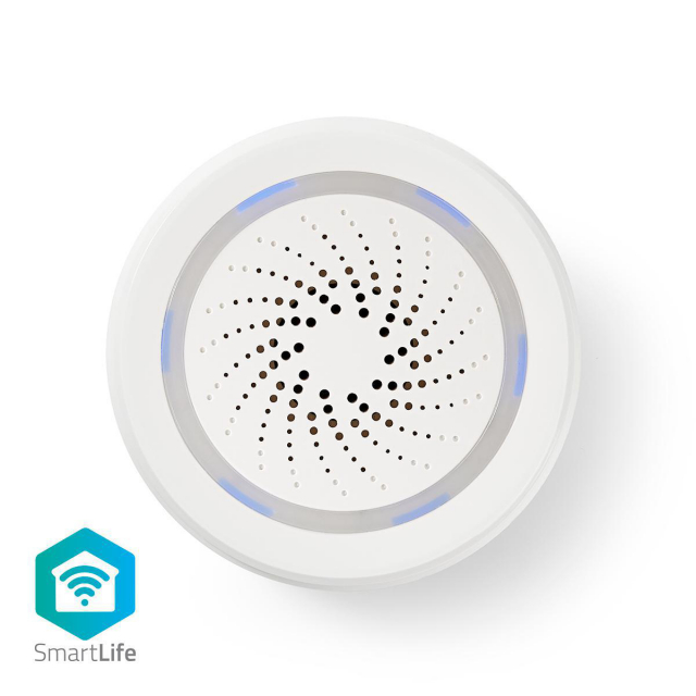 Nedis SmartLife-Siren | Strömadapter | 8 Ljud | 85 dB | Android™ / IOS | Vit