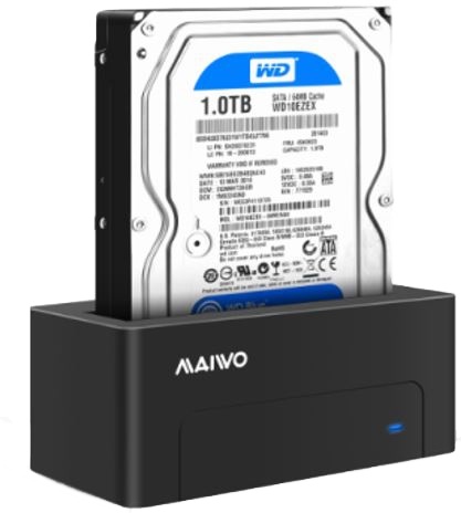 HDD/SSD Dockningsstation, USB 3.1 Gen 2, USB-C, 10 Gbps, svart