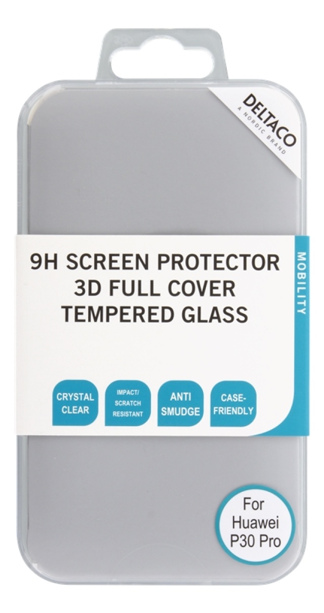 DELTACO screen protector for Huawei P30 Pro, 3D curved glass
