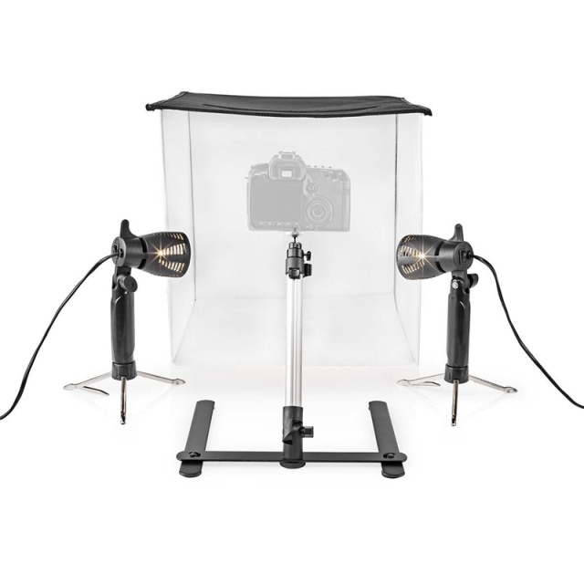 Nedis Foto Studio Kit | 400 lm | Vikbar | Bakgrunder ingår | Resväska ingår | Svart