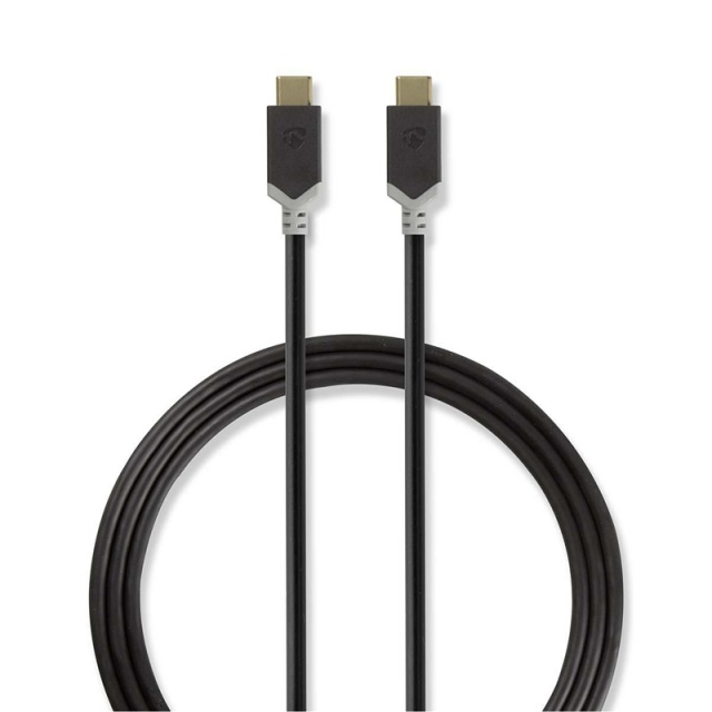 Nedis USB-kabel | USB 3.2 Gen 1 | USB-C™ Hane | USB-C™ Hane | 60 W | 4K@60Hz | 5 Gbps | Nickelplaterad | 1.00 m | Rund | PVC | Antracit | Kartong med fönster