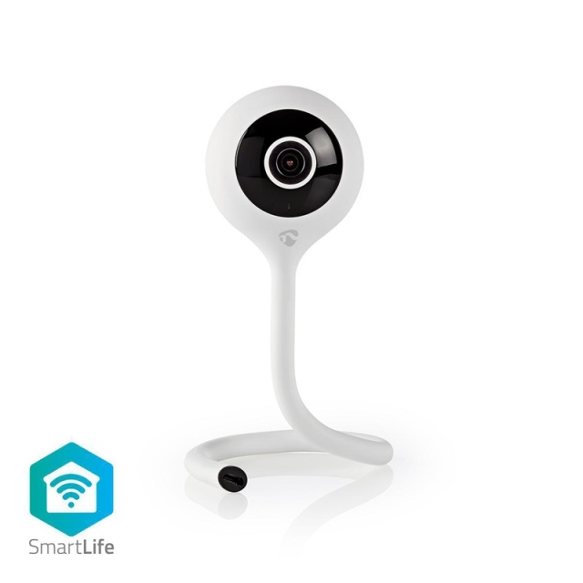Nedis SmartLife Inomhus Kamera | Full HD 1080p | microSD (ingår inte) / Molnlagring (tillval) | Med rörelsesensor | Nattsikt | Vit