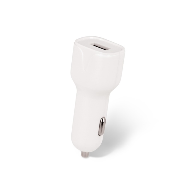 Setty Billaddare USB-uttag med Lightning-kabel 1m, 2.4A, Vit
