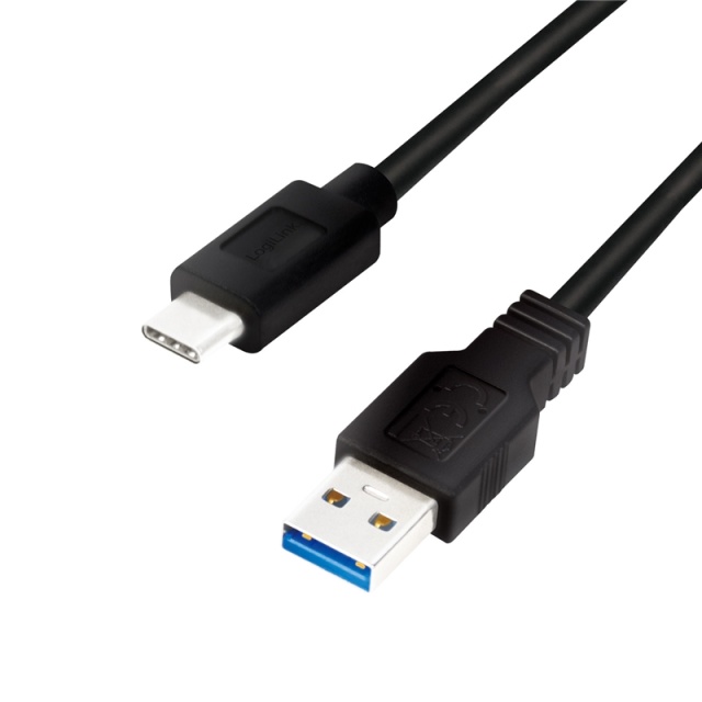 LogiLink USB-A till USB-C Kabel 15W 0,5m Svart
