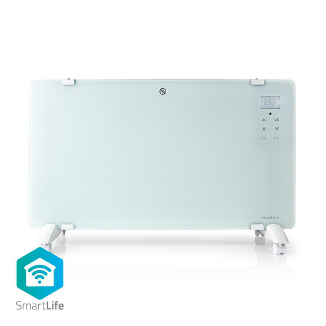 Nedis SmartLife Konvektion Värmare | Passar till badrum | Glas panel | 2000 W | 2 Värmeinställningar | LED | 15 - 35 °C | Justerbar termostat | Vit