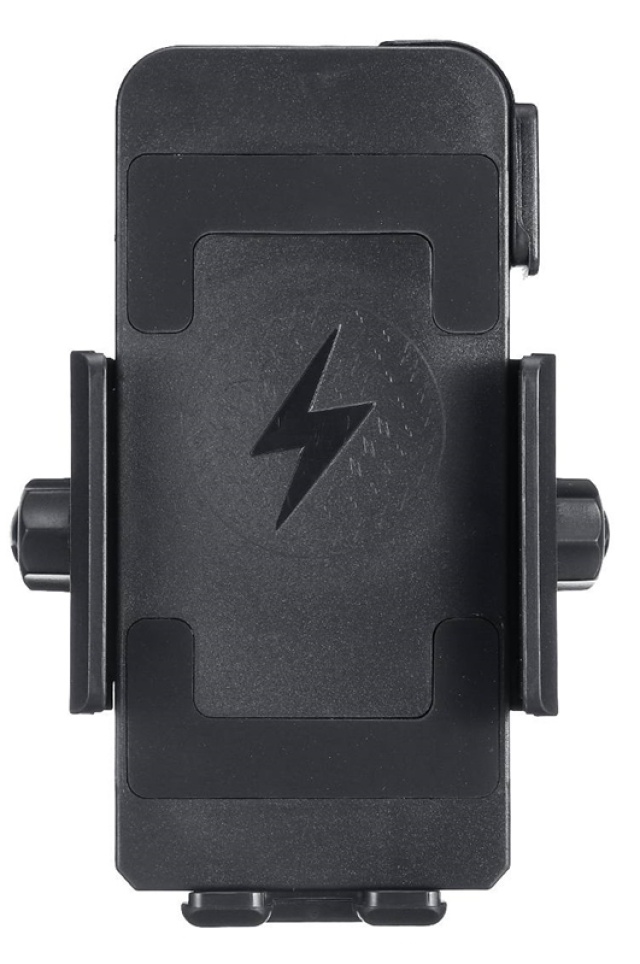 Motorcykelhållare med inbyggd trådlös snabbladdare, Svart (CD-3093)